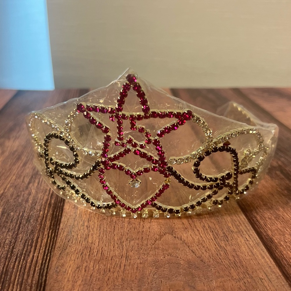 Quinceanera‎ 15 Birthday Rhinestone Tiara Silver Red Black